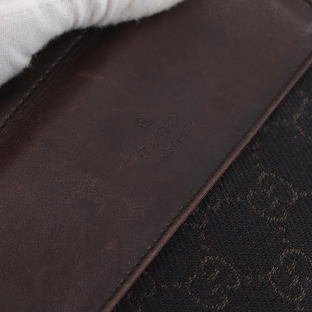 GUCCI GG Canvas Waist bag Dark Brown Silver 28566 Auth ka2977