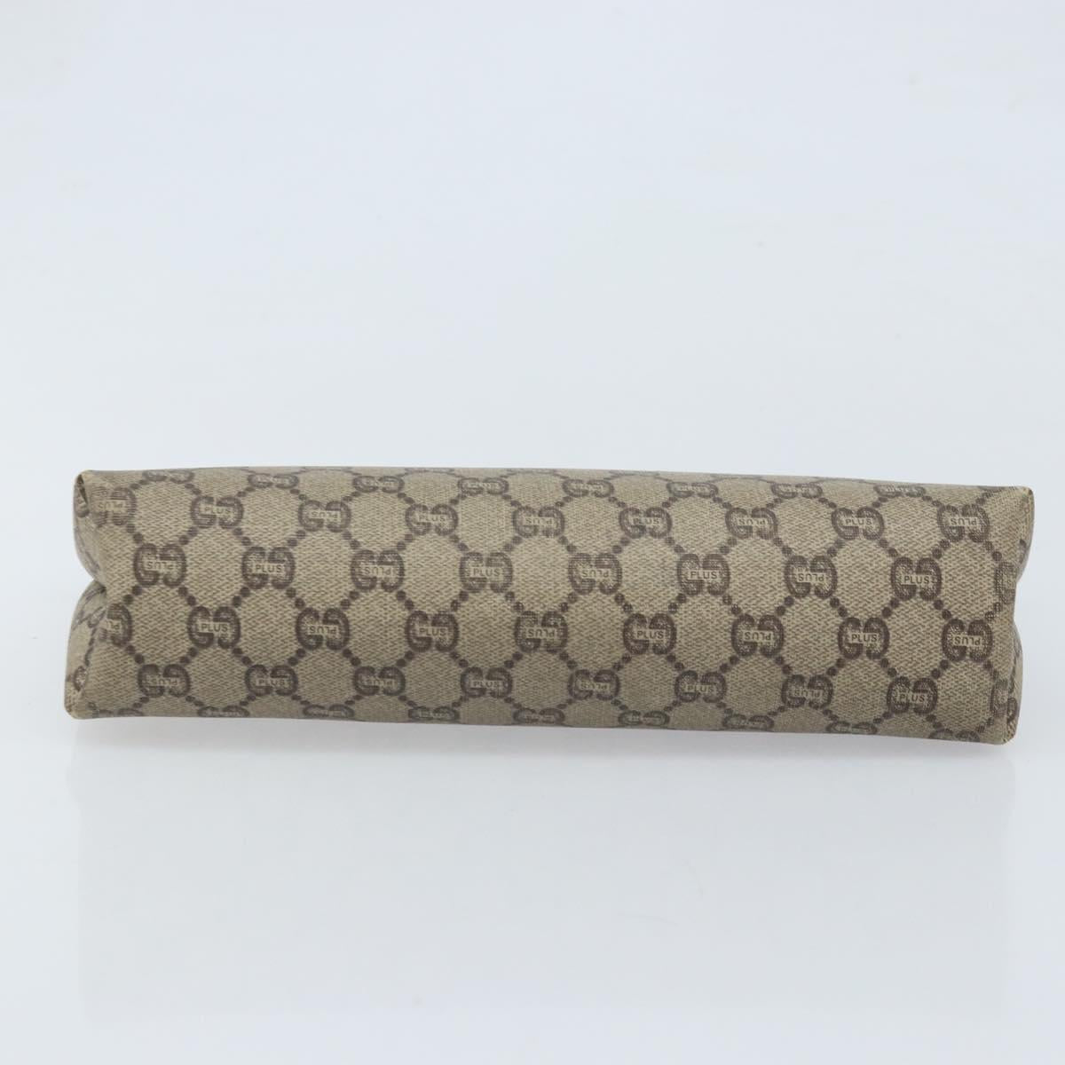GUCCI GG Plus Supreme Clutch Bag PVC Beige Auth ka2978