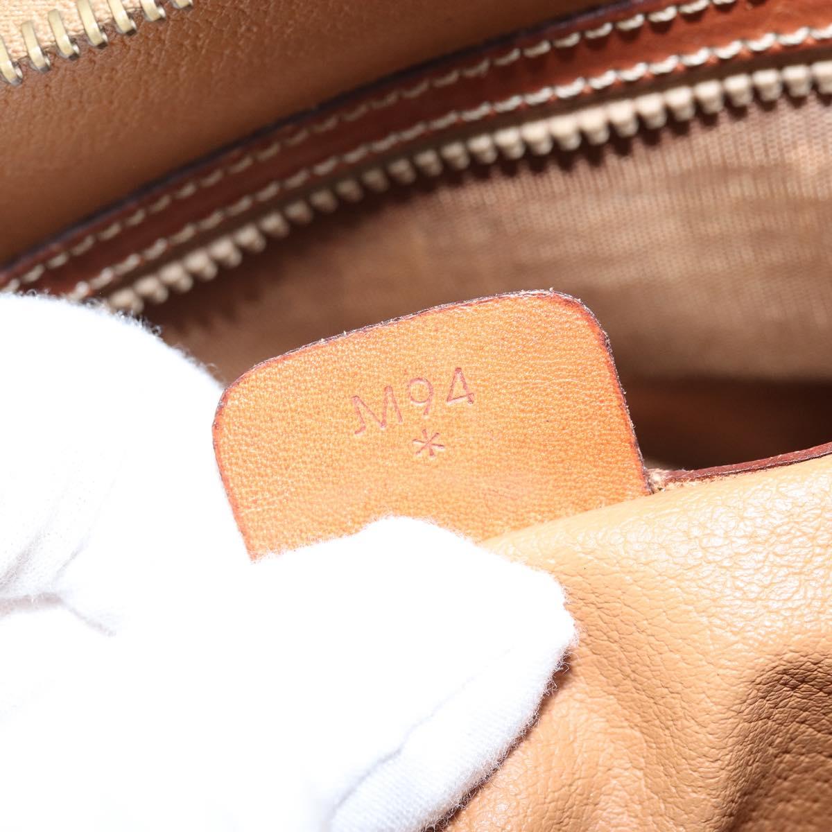 CELINE Macadam Canvas Hand Bag PVC Leather 2way Brown Gold Auth ka2994