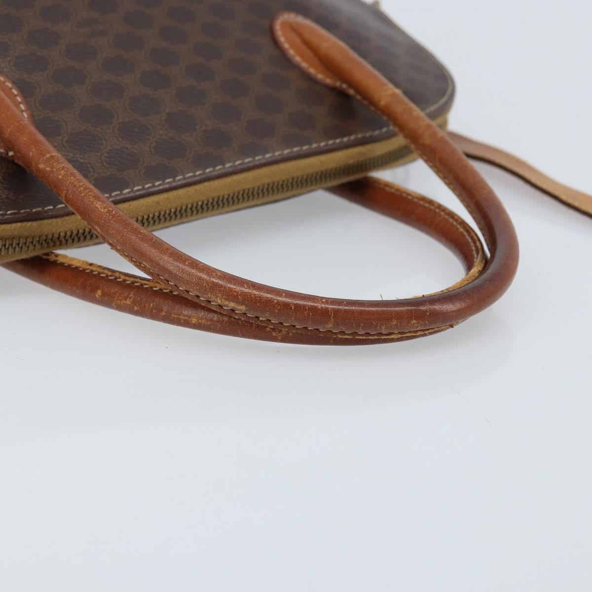 CELINE Macadam Canvas Hand Bag PVC Leather 2way Brown Gold Auth ka2994