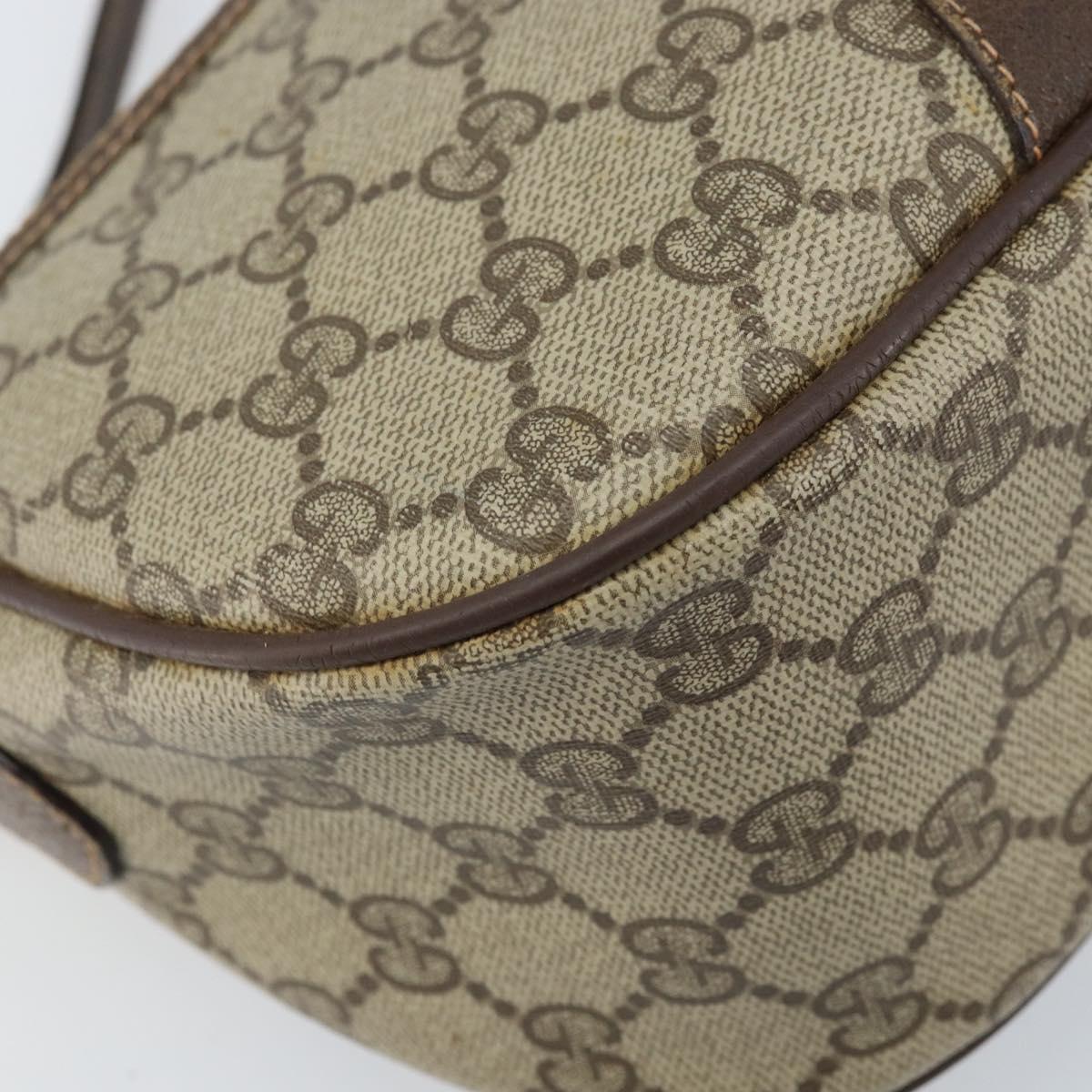 GUCCI GG Supreme Web Sherry Line Bag PVC Beige Red 89 02 032 Auth ka2995