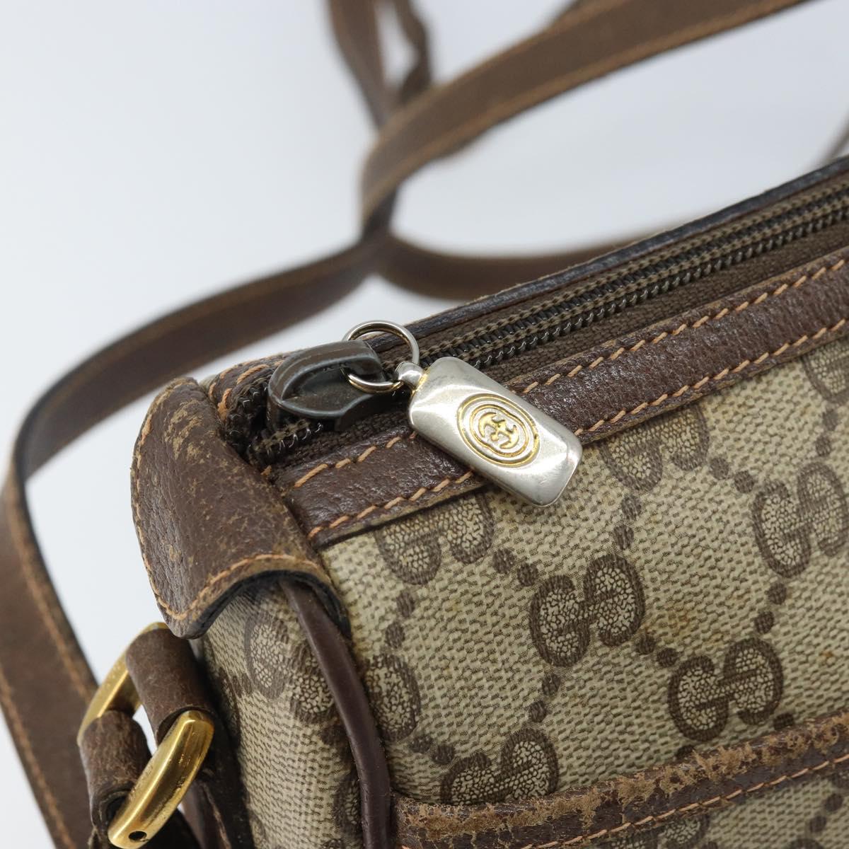 GUCCI GG Supreme Web Sherry Line Bag PVC Beige Red 89 02 032 Auth ka2995