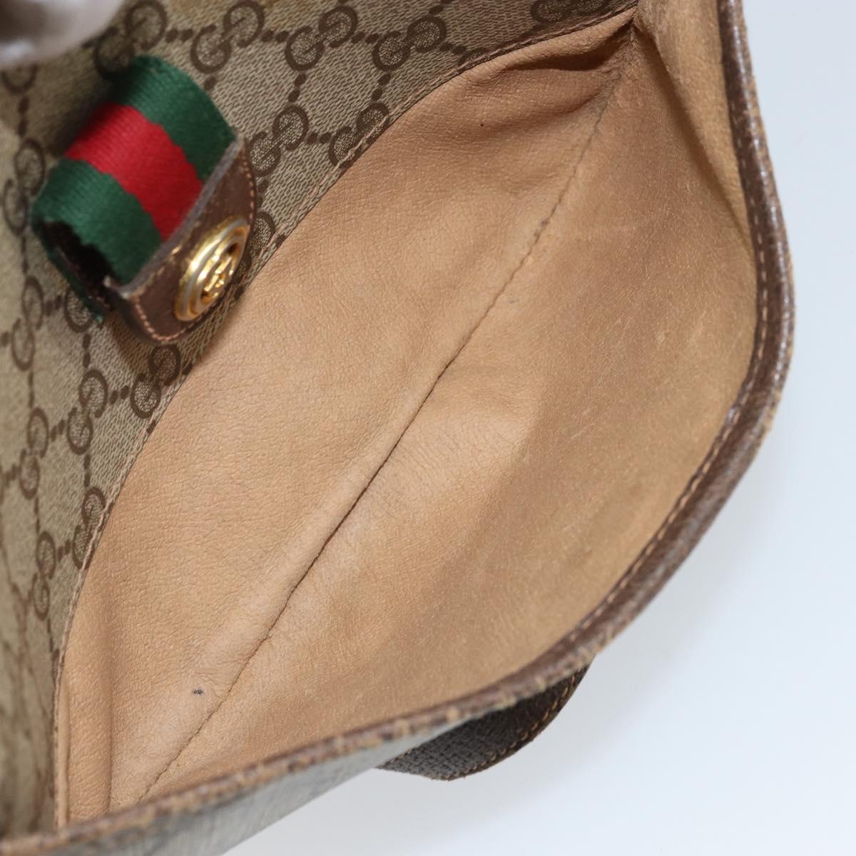 GUCCI GG Supreme Web Sherry Line Bag PVC Beige Red 89 02 032 Auth ka2995