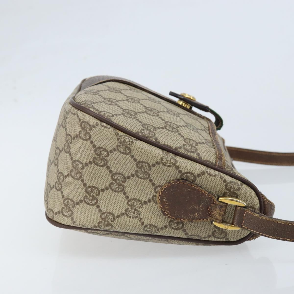 GUCCI GG Supreme Web Sherry Line Bag PVC Beige Red 89 02 032 Auth ka2995