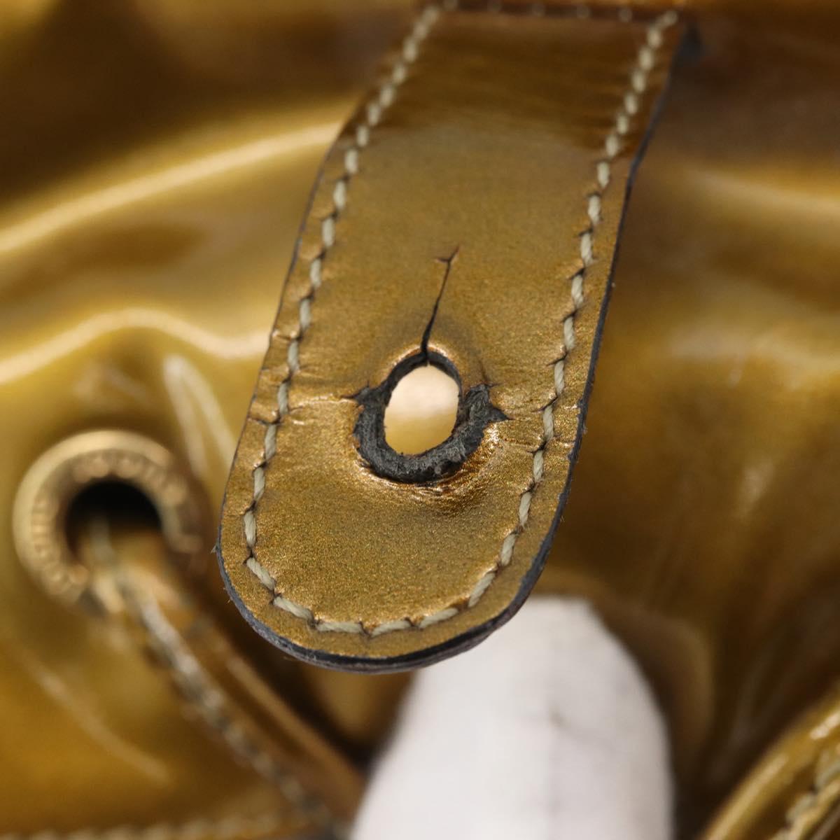 GUCCI Bamboo Backpack Patent leather Gold Tone 003 1705 0030 Auth ka2998