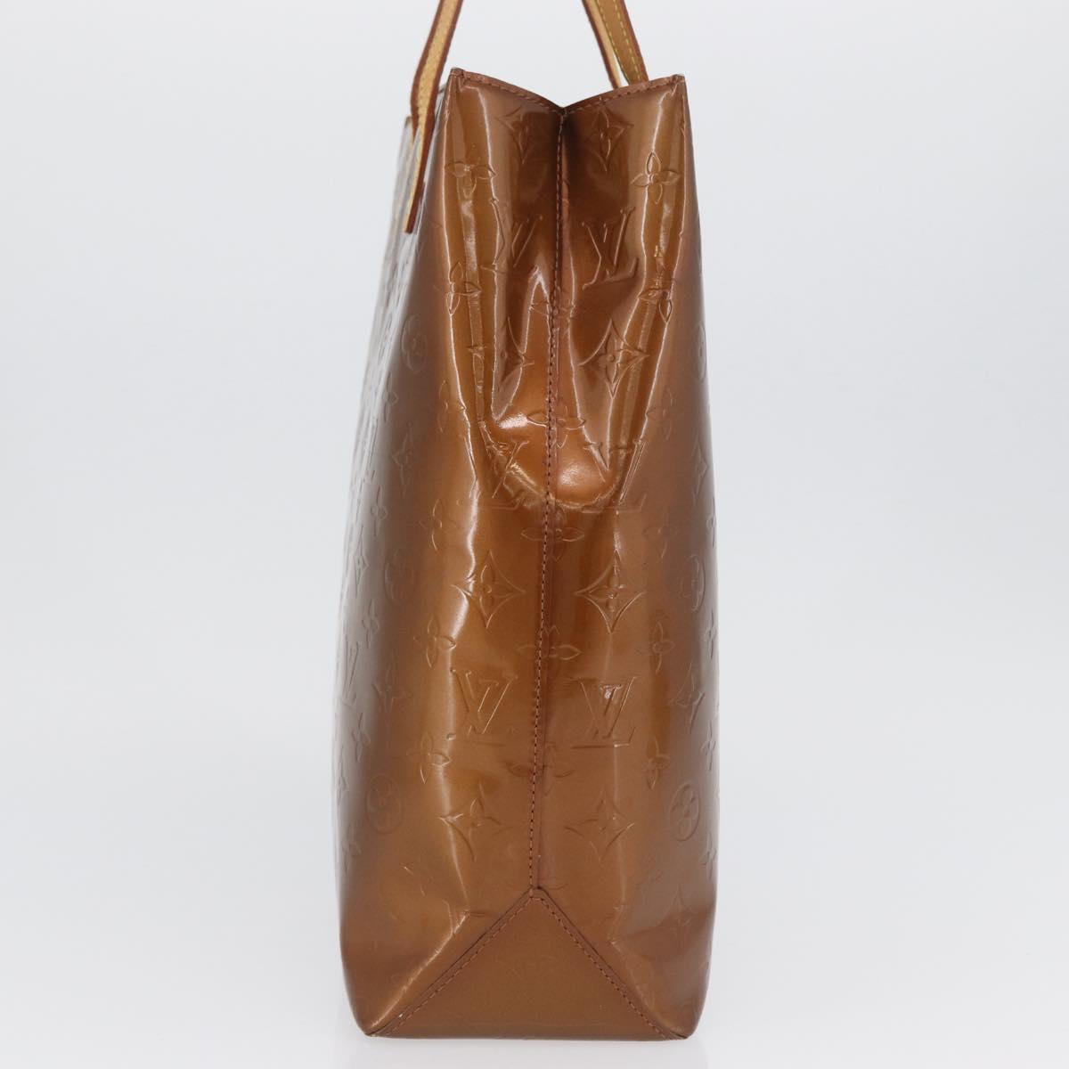 LOUIS VUITTON Monogram Vernis Reade MM Hand Bag Bronze M91143 LV Auth ka3006