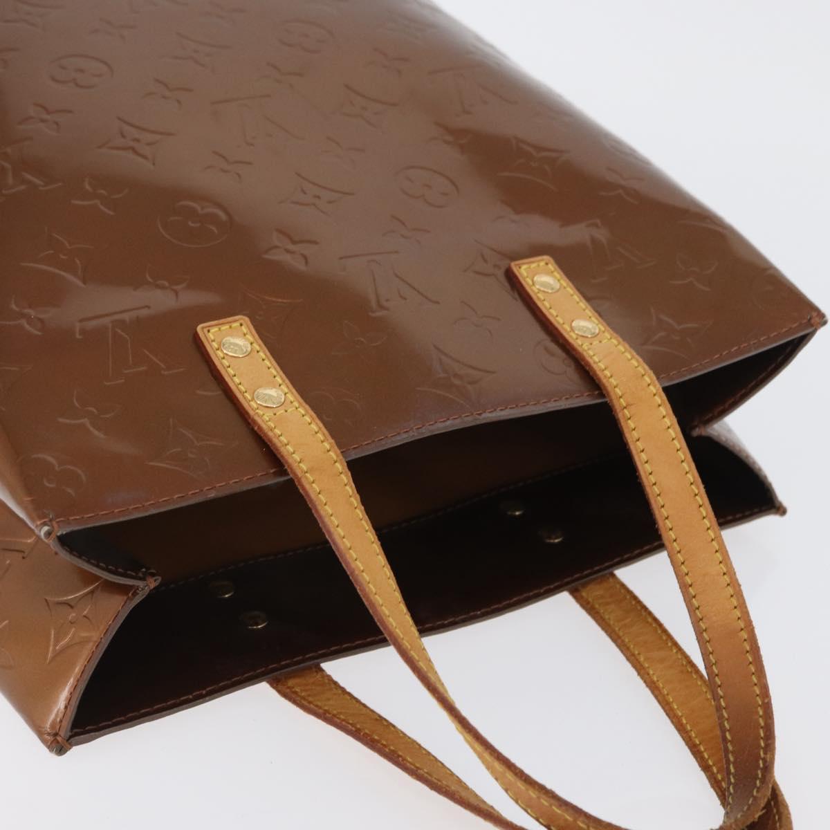 LOUIS VUITTON Monogram Vernis Reade MM Hand Bag Bronze M91143 LV Auth ka3006
