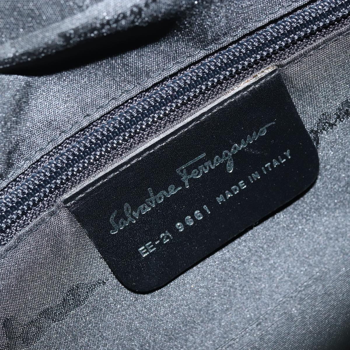 Salvatore Ferragamo Hand Bag Canvas Gray Auth ka3010