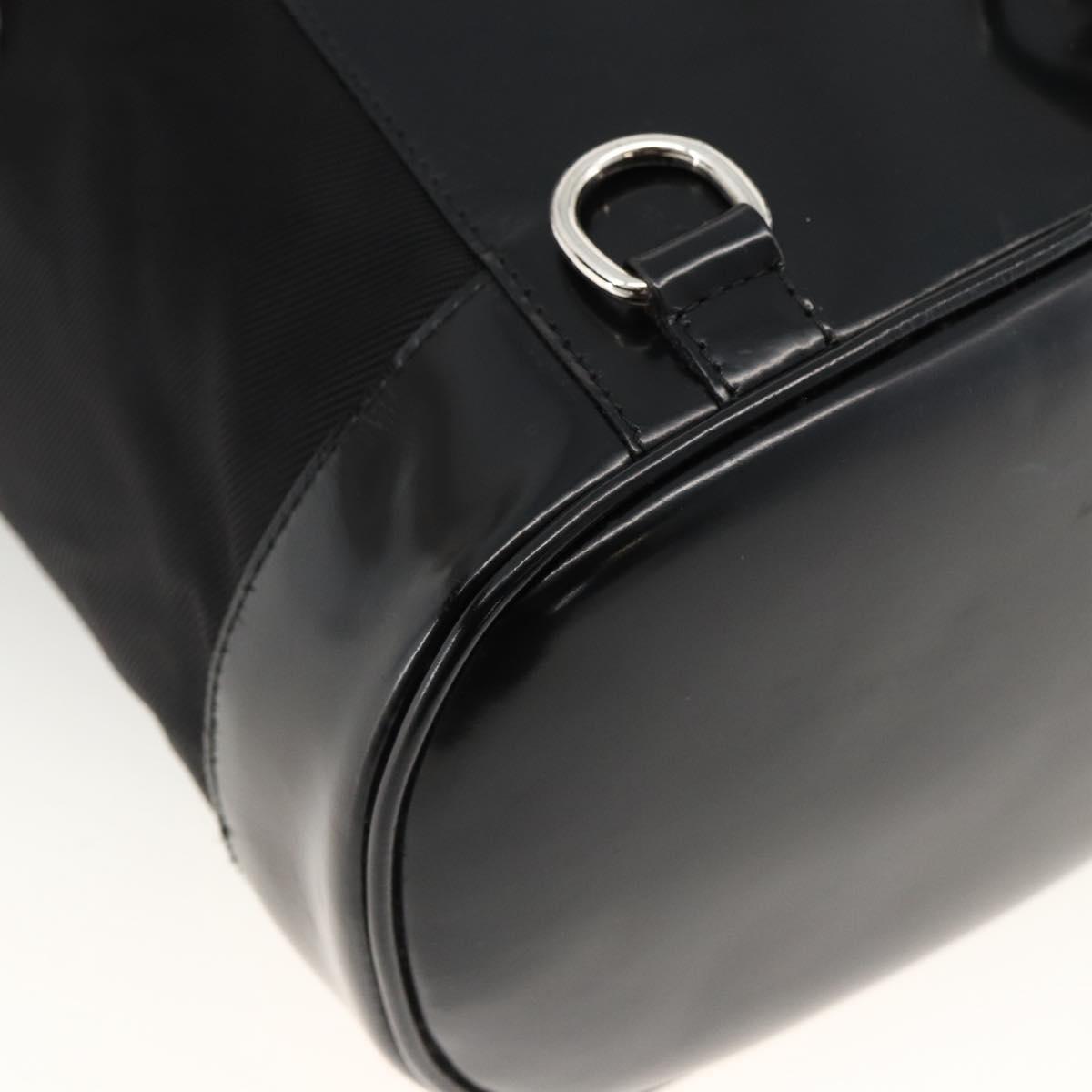 GUCCI Bamboo Body Bag Nylon Black Silver 003 2113 0036 Auth ka3012