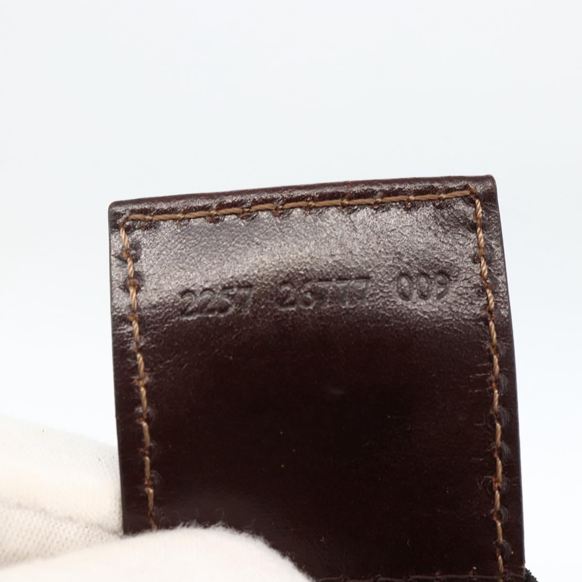 FENDI Zucca Canvas Shoulder Bag Black Brown Auth ka3016