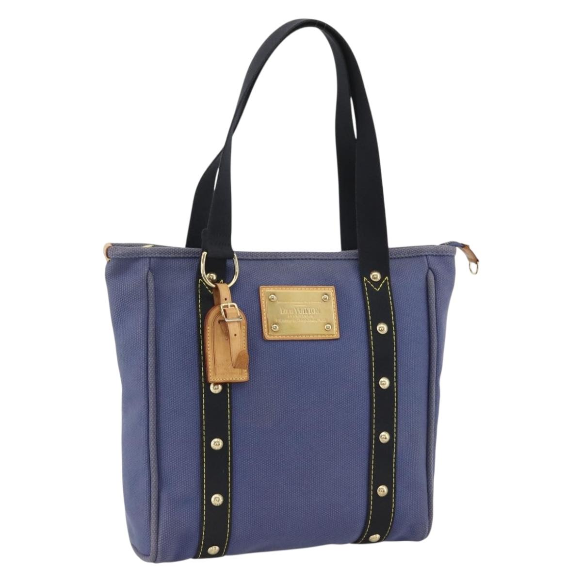 LOUIS VUITTON Antigua Cabas MM Tote Bag Blue M40087 LV Auth ka3019