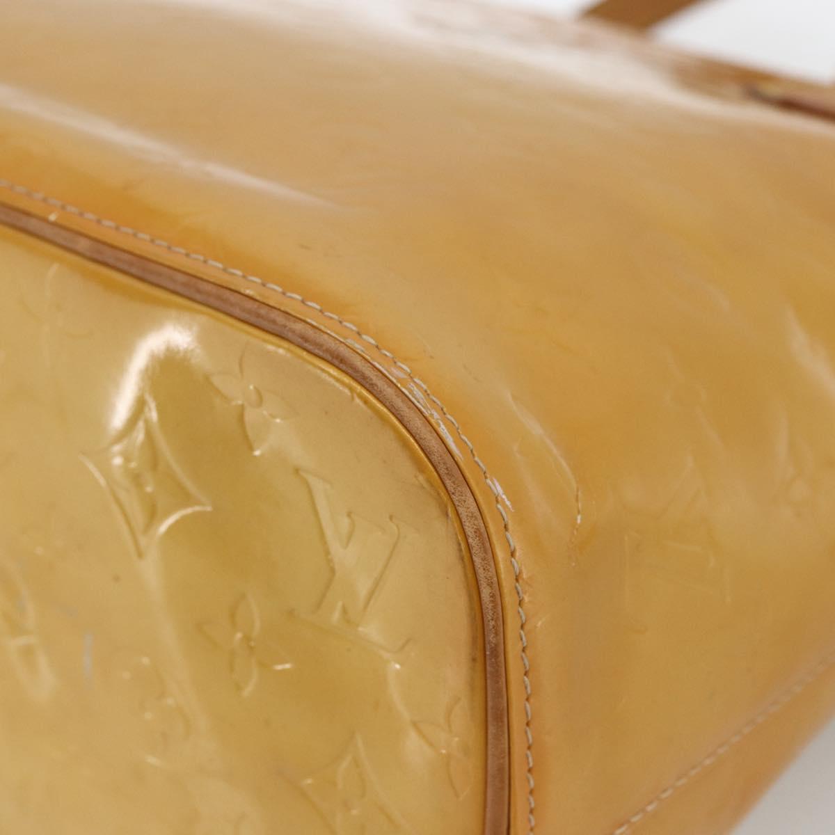 LOUIS VUITTON Monogram Vernis Houston Hand Bag Beige M91004 LV Auth ka3023