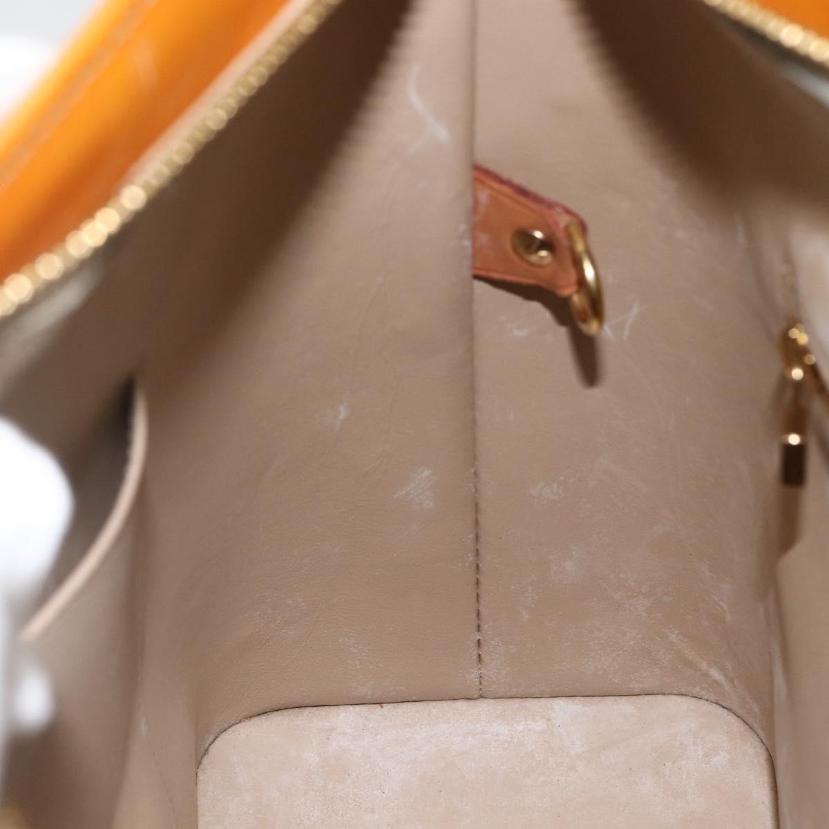 LOUIS VUITTON Monogram Vernis Houston Hand Bag Beige M91004 LV Auth ka3023