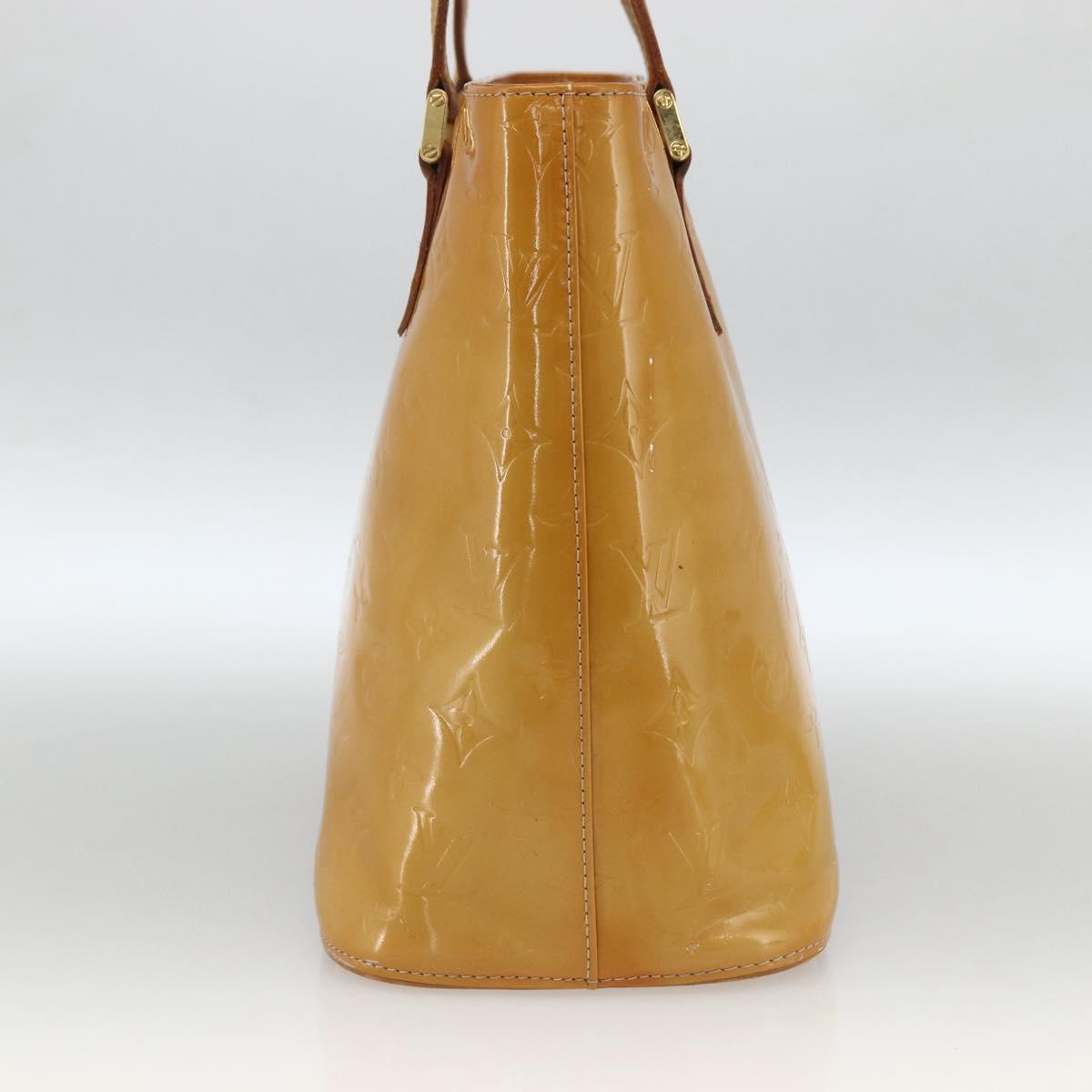 LOUIS VUITTON Monogram Vernis Houston Hand Bag Beige M91004 LV Auth ka3023