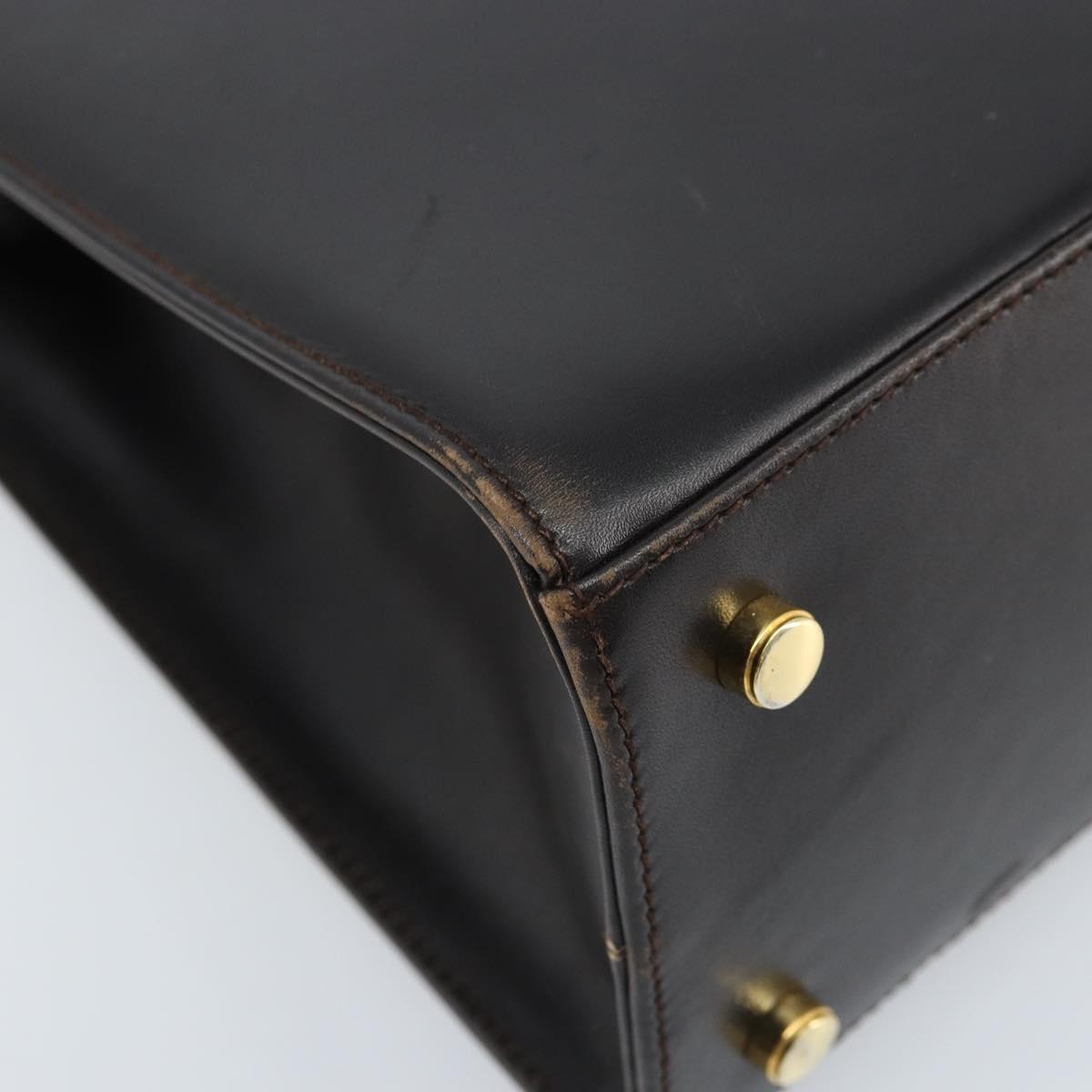 Salvatore Ferragamo Shoulder Bag Leather Brown Gold Auth ka3025