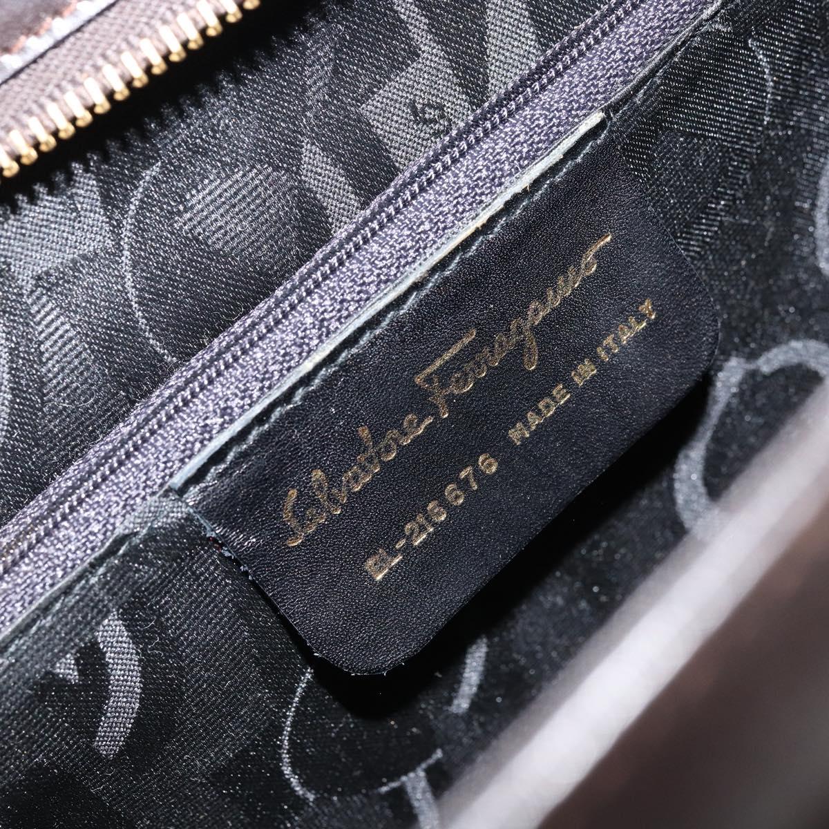 Salvatore Ferragamo Shoulder Bag Leather Brown Gold Auth ka3025