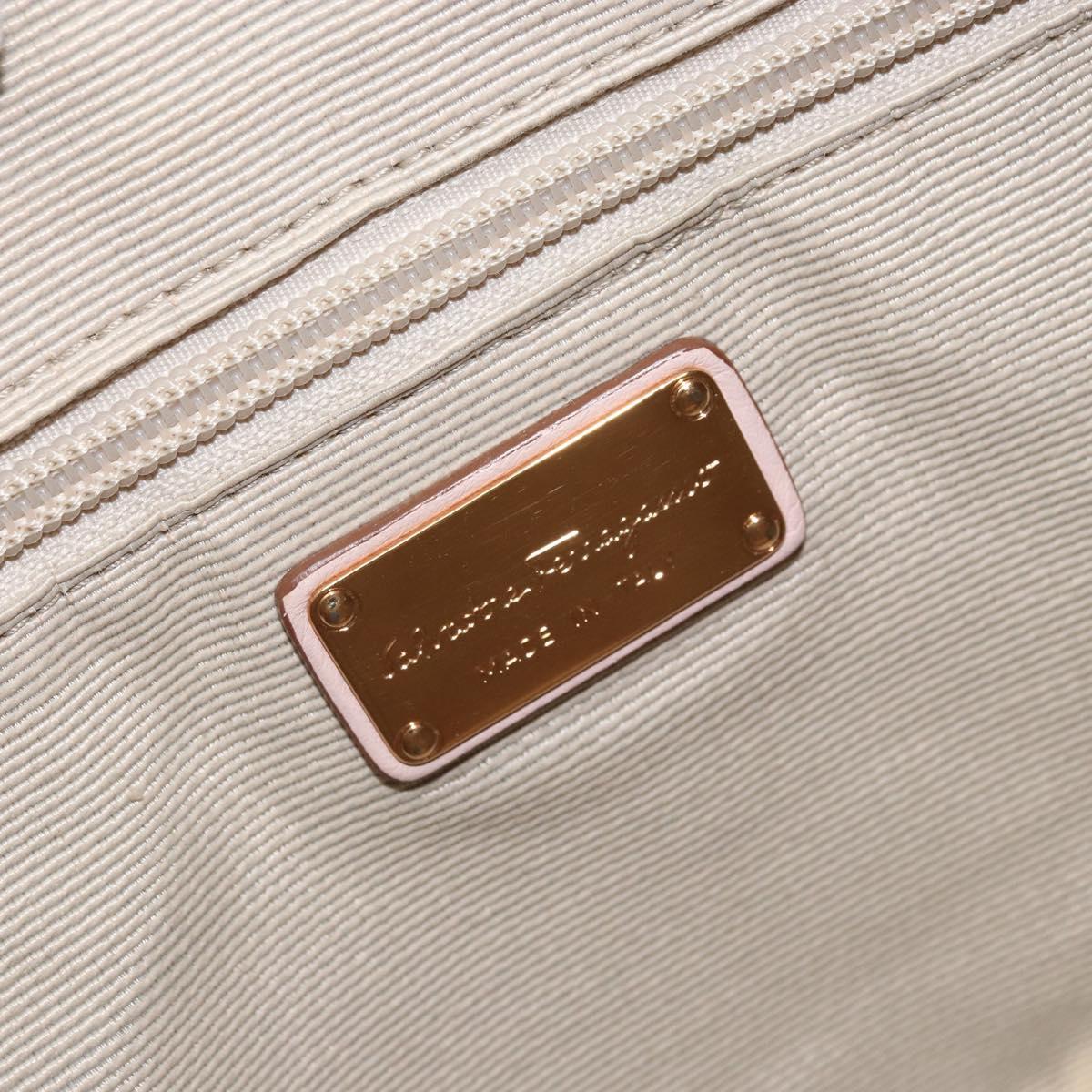 Salvatore Ferragamo Shoulder Bag Leather Pink Gold Auth ka3027