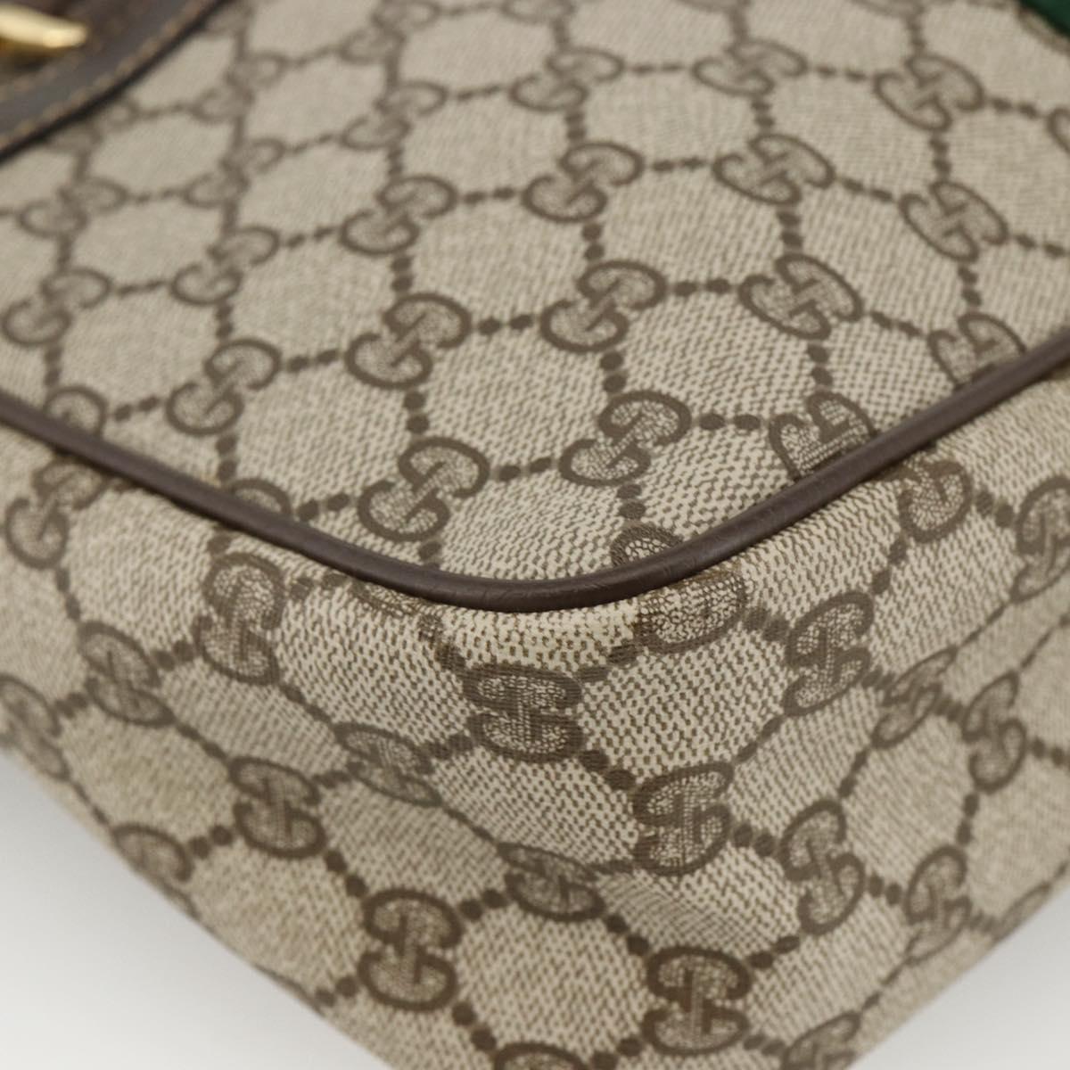 GUCCI GG Supreme Web Sherry Line Hand Bag PVC Beige Gold 010 378 Auth ka3033