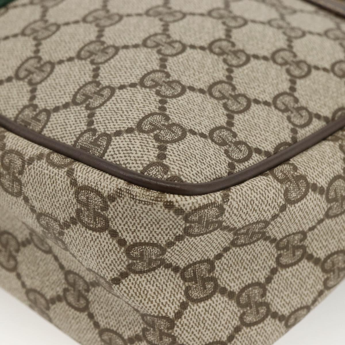 GUCCI GG Supreme Web Sherry Line Hand Bag PVC Beige Gold 010 378 Auth ka3033