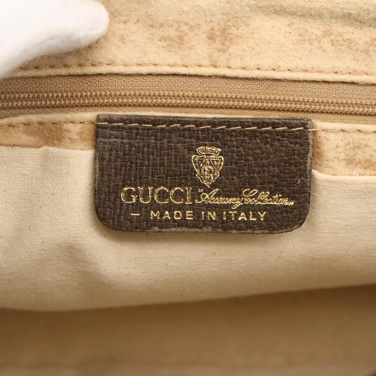 GUCCI GG Supreme Web Sherry Line Hand Bag PVC Beige Gold 010 378 Auth ka3033