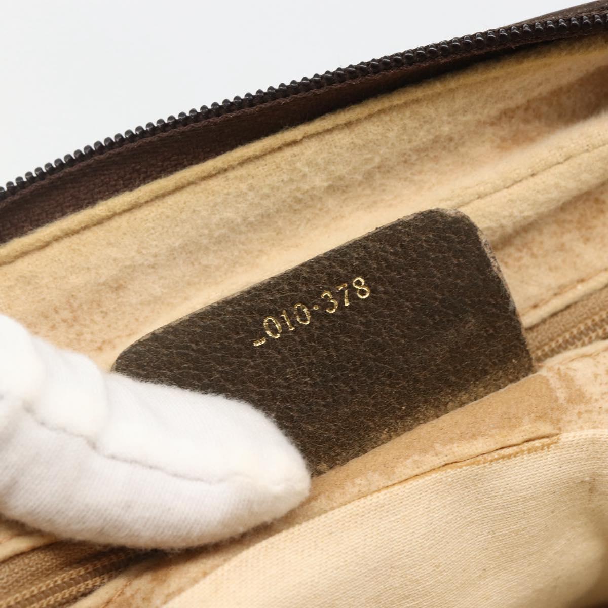 GUCCI GG Supreme Web Sherry Line Hand Bag PVC Beige Gold 010 378 Auth ka3033