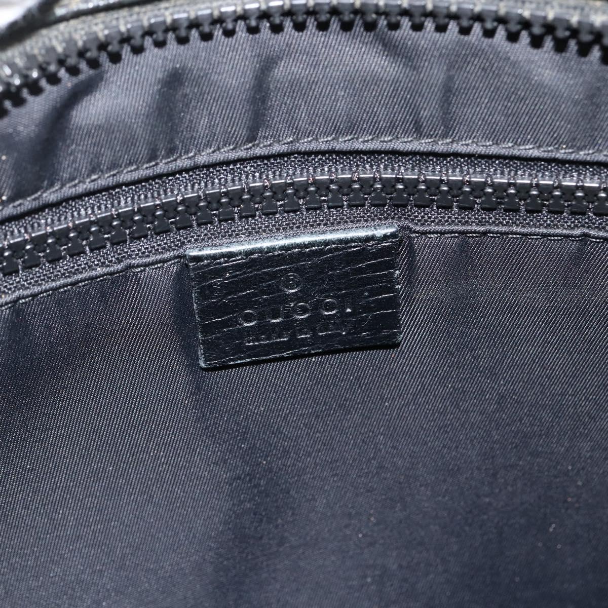 GUCCI GG Supreme Shoulder Bag PVC Black Silver 162904 Auth ka3041