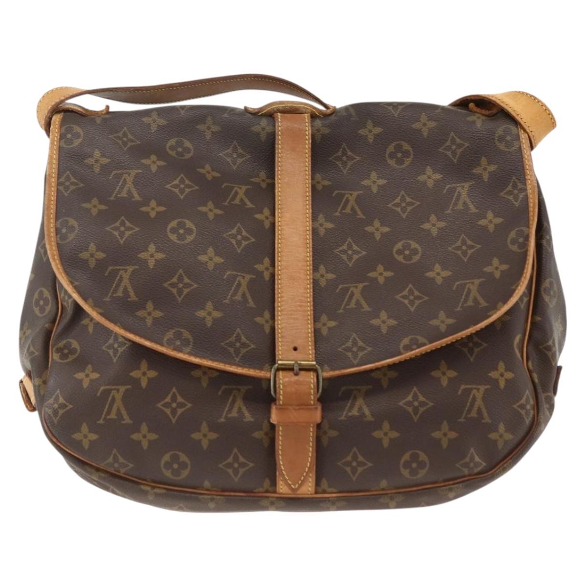 LOUIS VUITTON Monogram Saumur 35 Shoulder Bag M42254 LV Auth ka3044