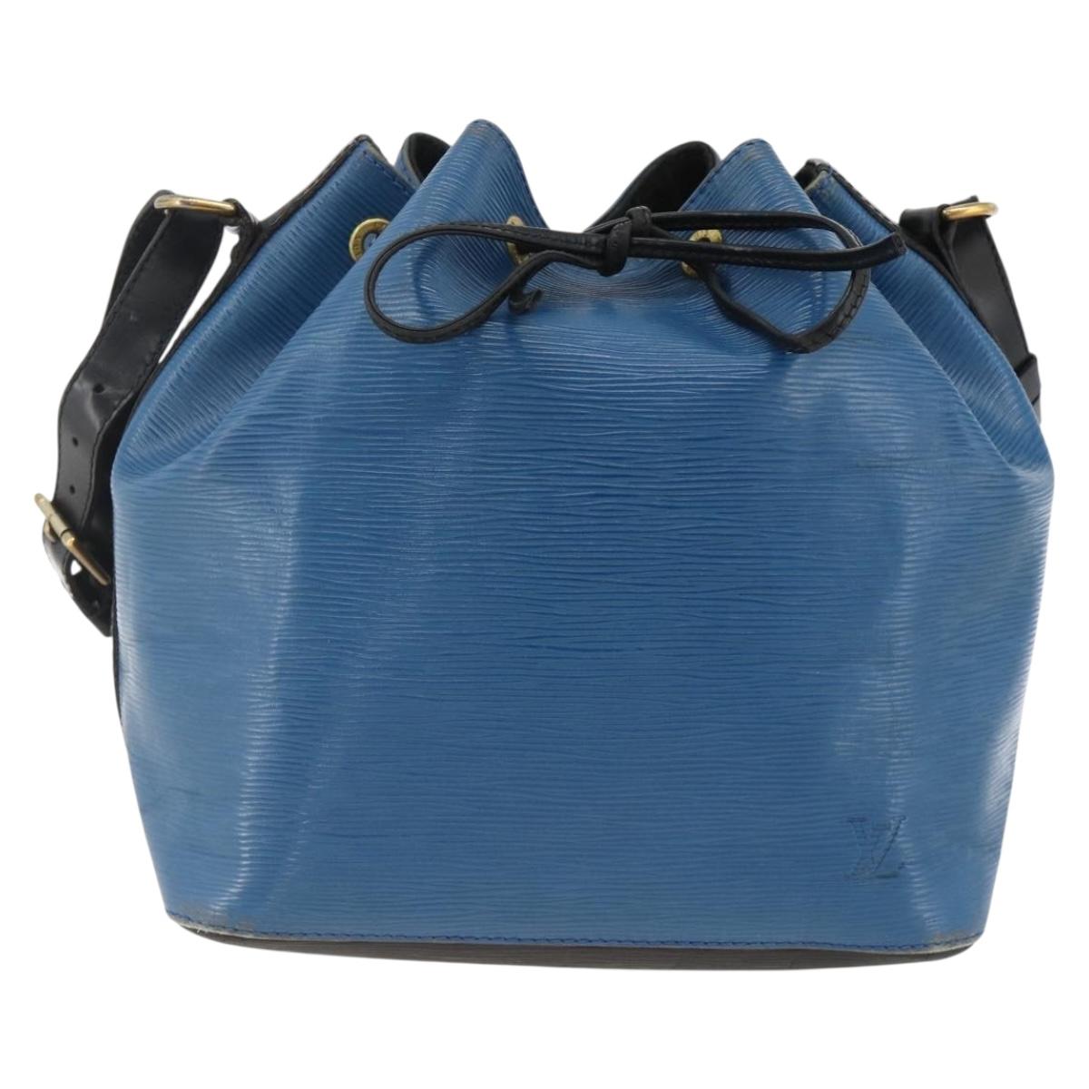 LOUIS VUITTON Epi Petit Noe Shoulder Bag Bicolor Black Blue M44152 Auth ka3051