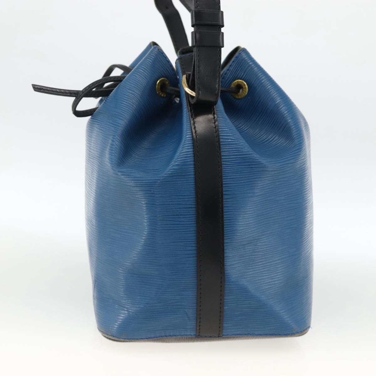 LOUIS VUITTON Epi Petit Noe Shoulder Bag Bicolor Black Blue M44152 Auth ka3051