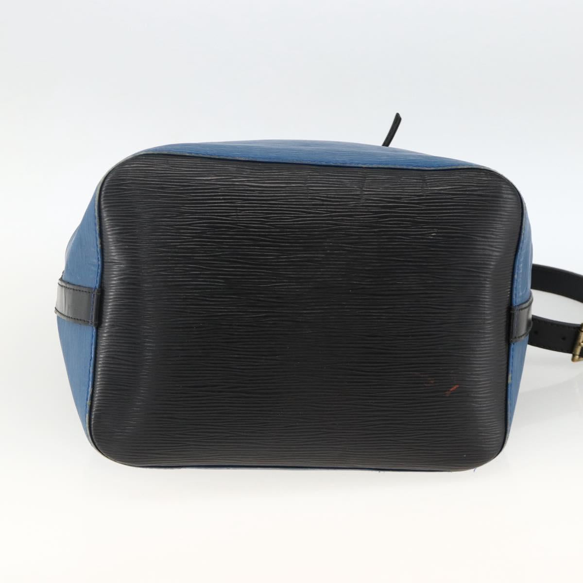 LOUIS VUITTON Epi Petit Noe Shoulder Bag Bicolor Black Blue M44152 Auth ka3051
