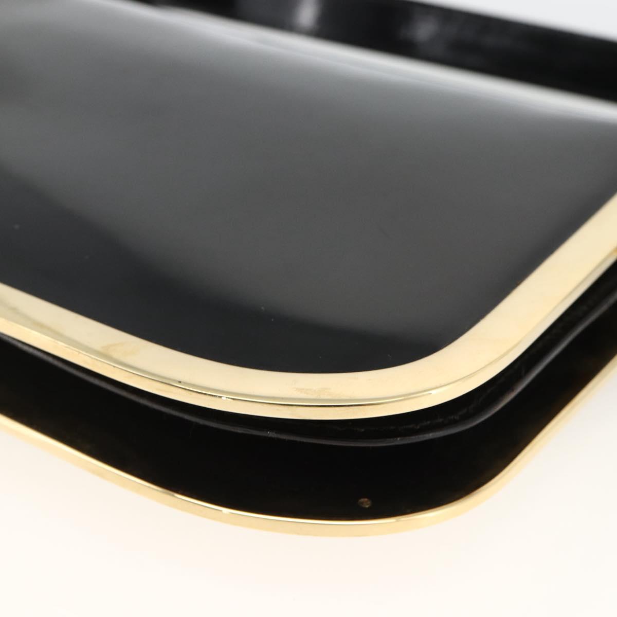 GUCCI Shoulder Bag Patent leather Black Gold 001 2058 1764 0 Auth ka3052