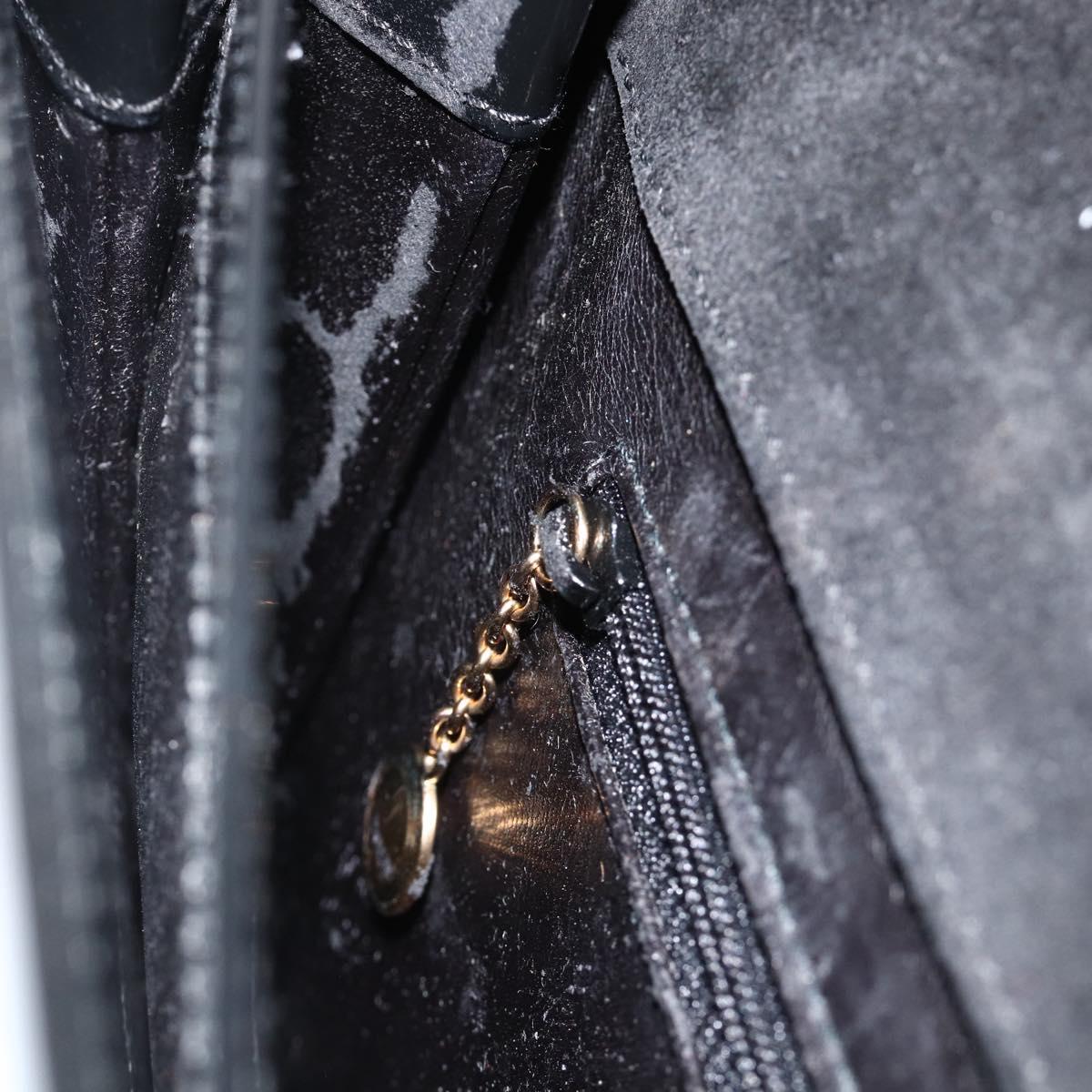 GUCCI Shoulder Bag Patent leather Black Gold 001 2058 1764 0 Auth ka3052