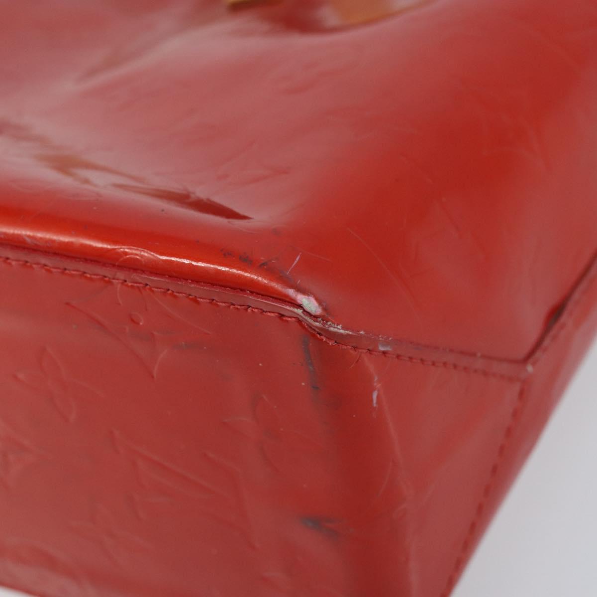 LOUIS VUITTON Monogram Vernis Reade PM Hand Bag Red Rouge M91088 LV Auth ka3053