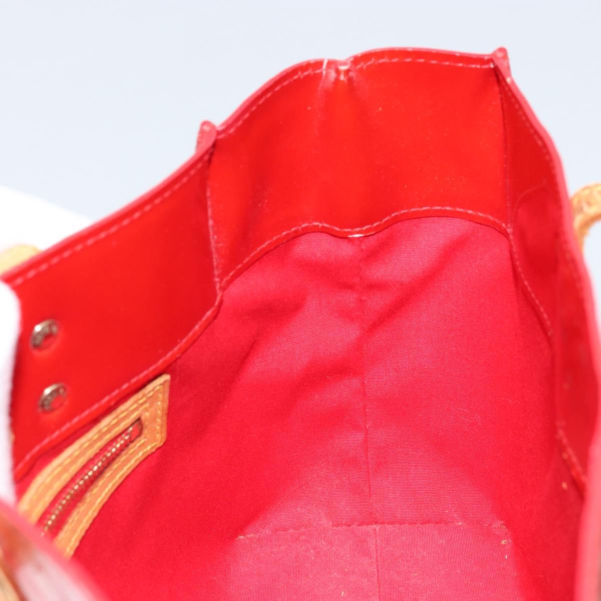 LOUIS VUITTON Monogram Vernis Reade PM Hand Bag Red Rouge M91088 LV Auth ka3053