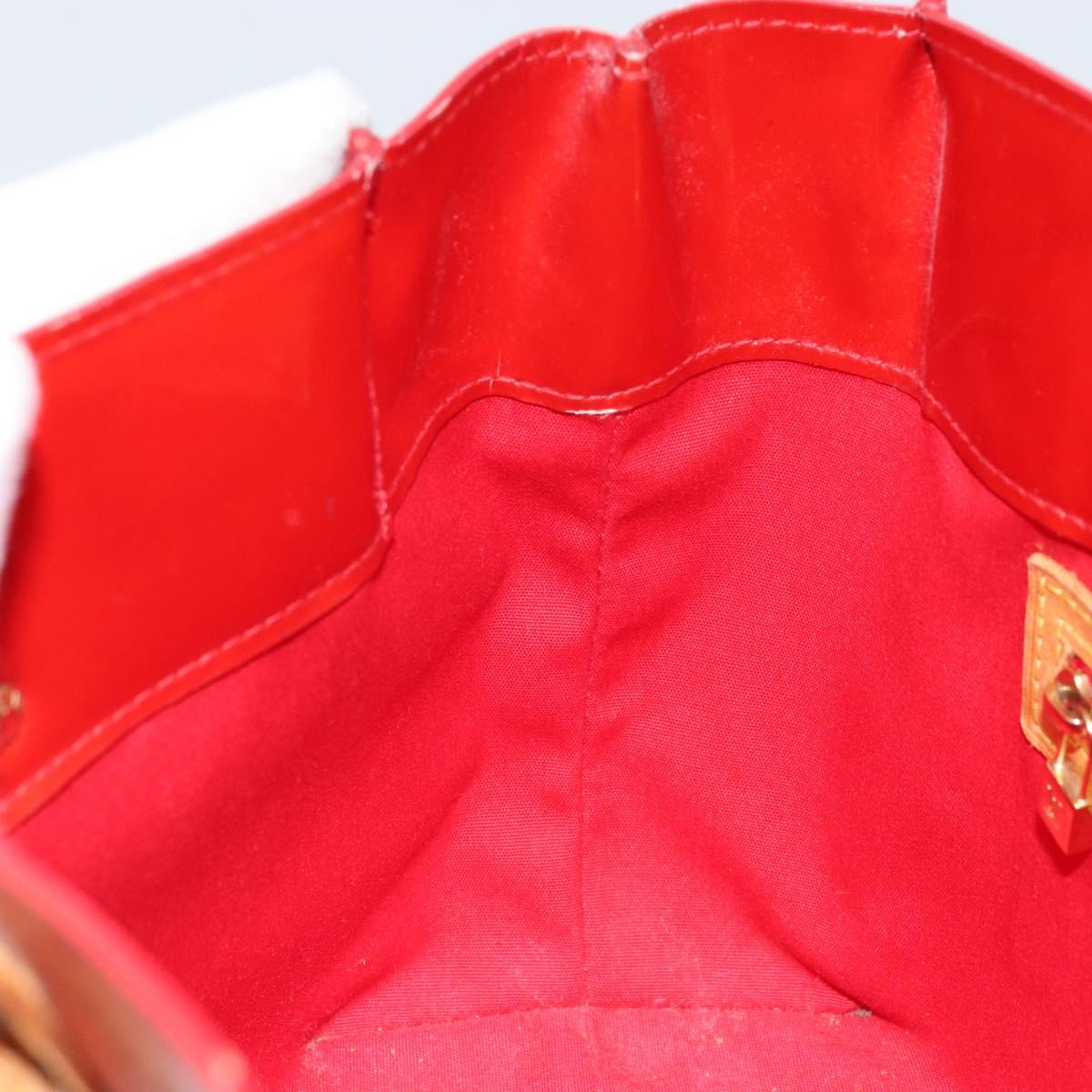 LOUIS VUITTON Monogram Vernis Reade PM Hand Bag Red Rouge M91088 LV Auth ka3053