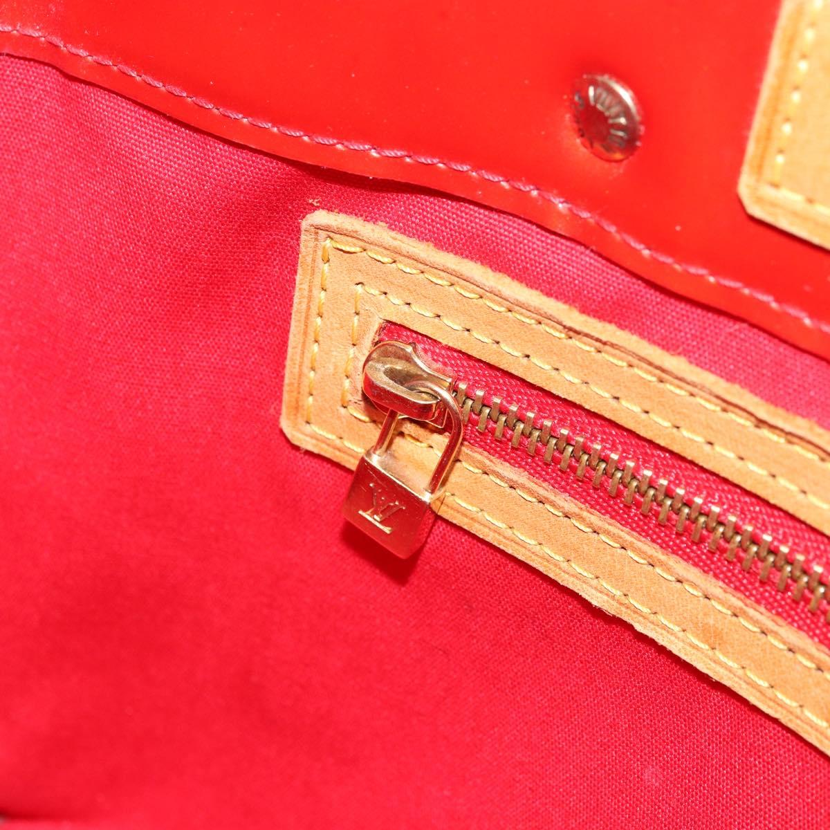 LOUIS VUITTON Monogram Vernis Reade PM Hand Bag Red Rouge M91088 LV Auth ka3053