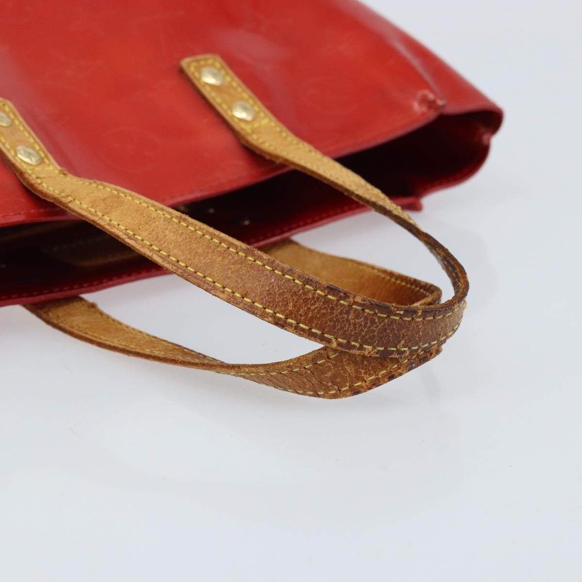 LOUIS VUITTON Monogram Vernis Reade PM Hand Bag Red Rouge M91088 LV Auth ka3053