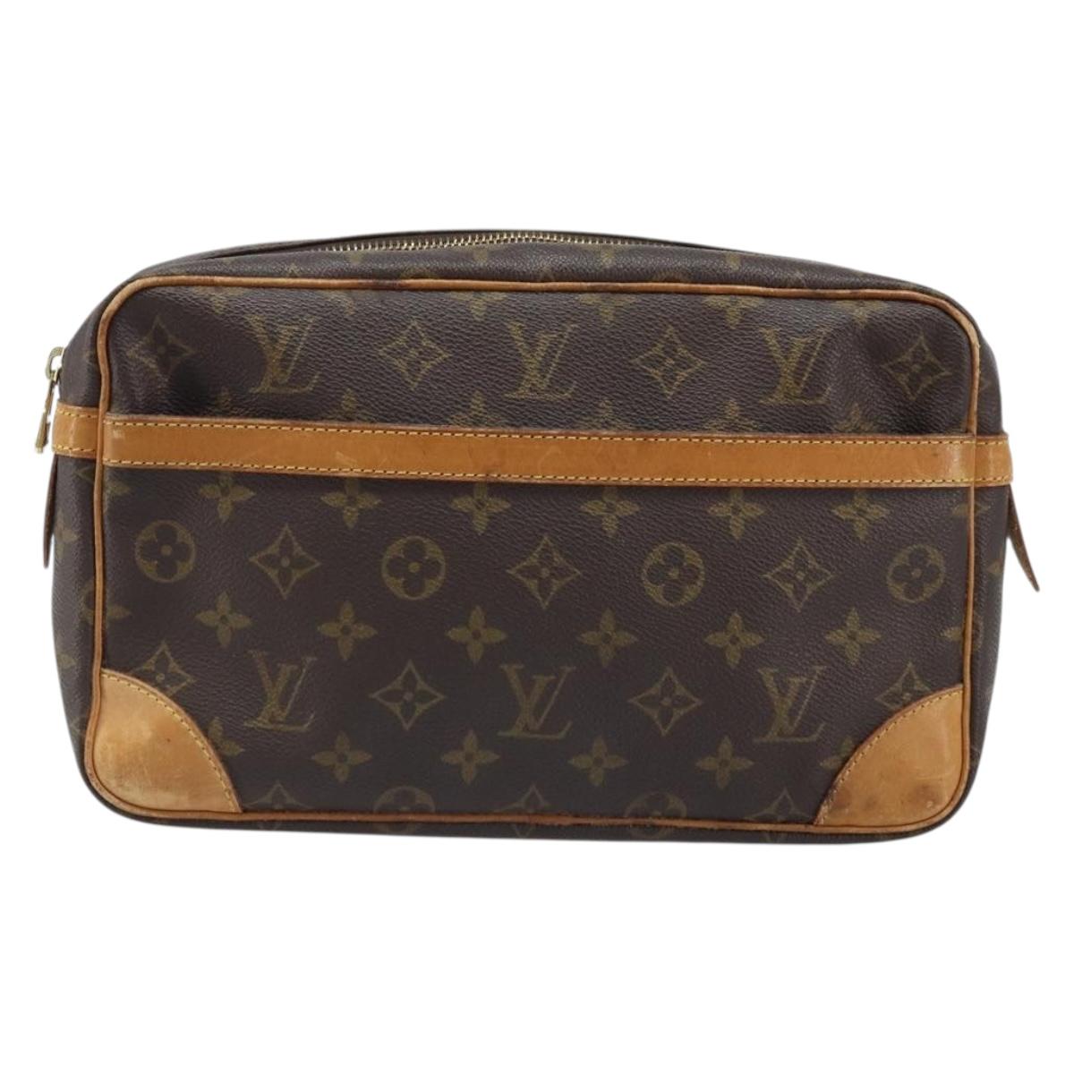 LOUIS VUITTON Monogram Compiegne 28 Clutch Bag M51845 LV Auth ka3057