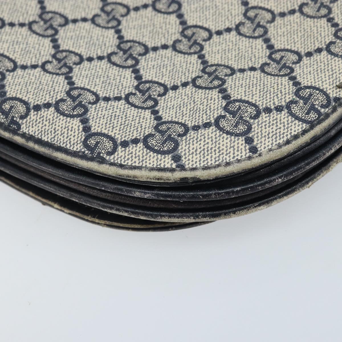 GUCCI GG Supreme Shoulder Bag PVC Navy Gold Auth ka3065