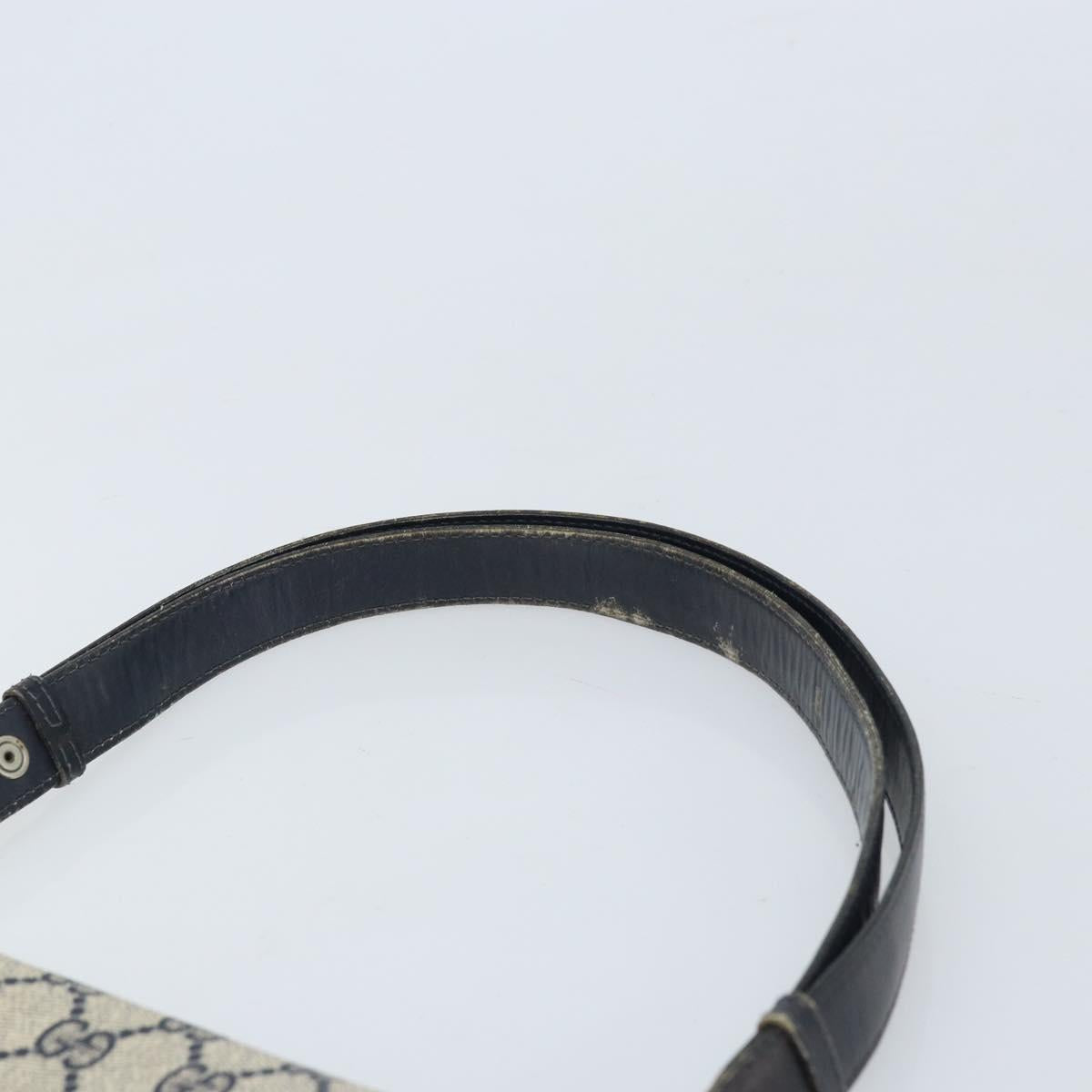 GUCCI GG Supreme Shoulder Bag PVC Navy Gold Auth ka3065