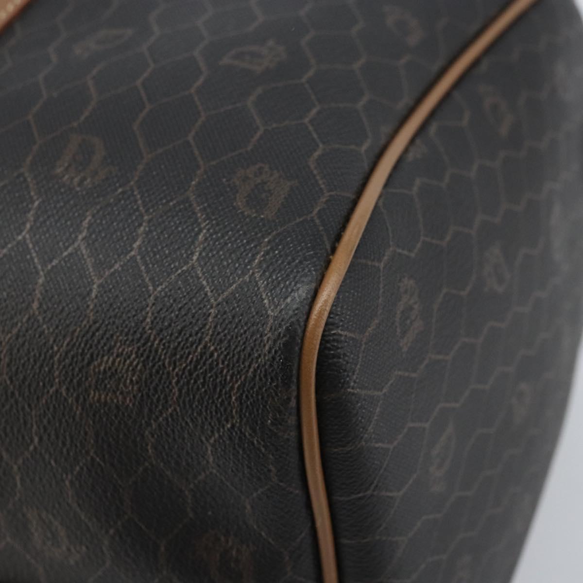 Christian Dior Honeycomb Canvas Hand Bag PVC Black Gold Auth ka3068A