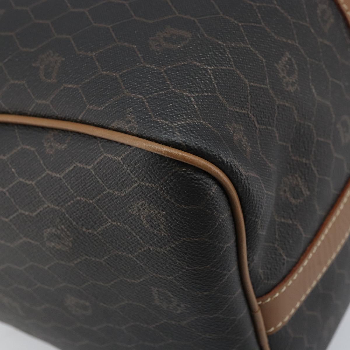 Christian Dior Honeycomb Canvas Hand Bag PVC Black Gold Auth ka3068A