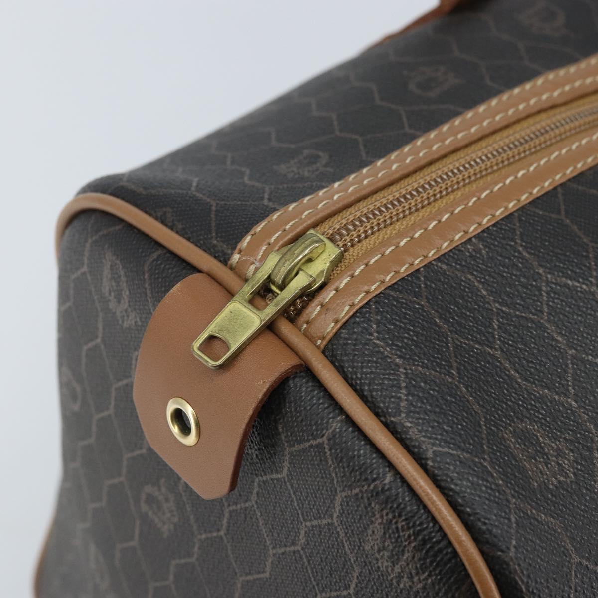 Christian Dior Honeycomb Canvas Hand Bag PVC Black Gold Auth ka3068A