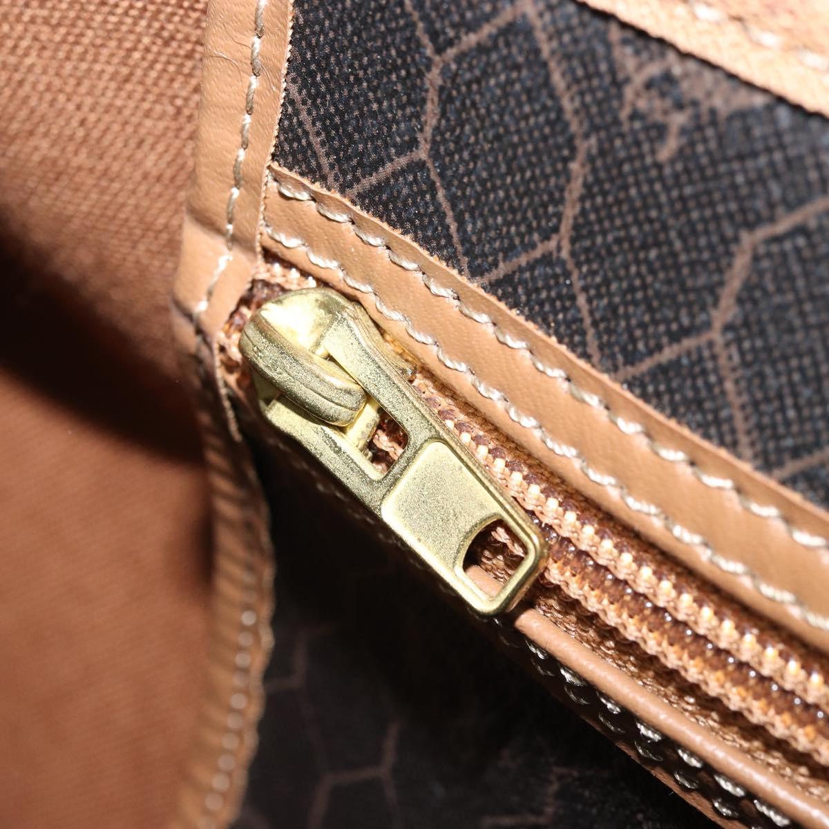 Christian Dior Honeycomb Canvas Hand Bag PVC Black Gold Auth ka3068A