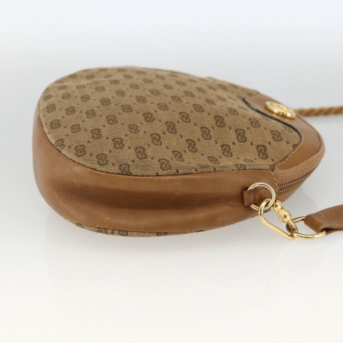 GUCCI Micro GG Canvas Shoulder Bag Beige Gold Auth ka3074