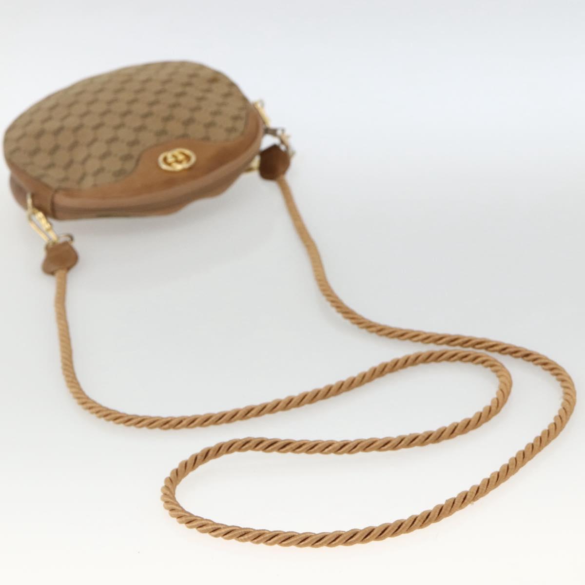 GUCCI Micro GG Canvas Shoulder Bag Beige Gold Auth ka3074