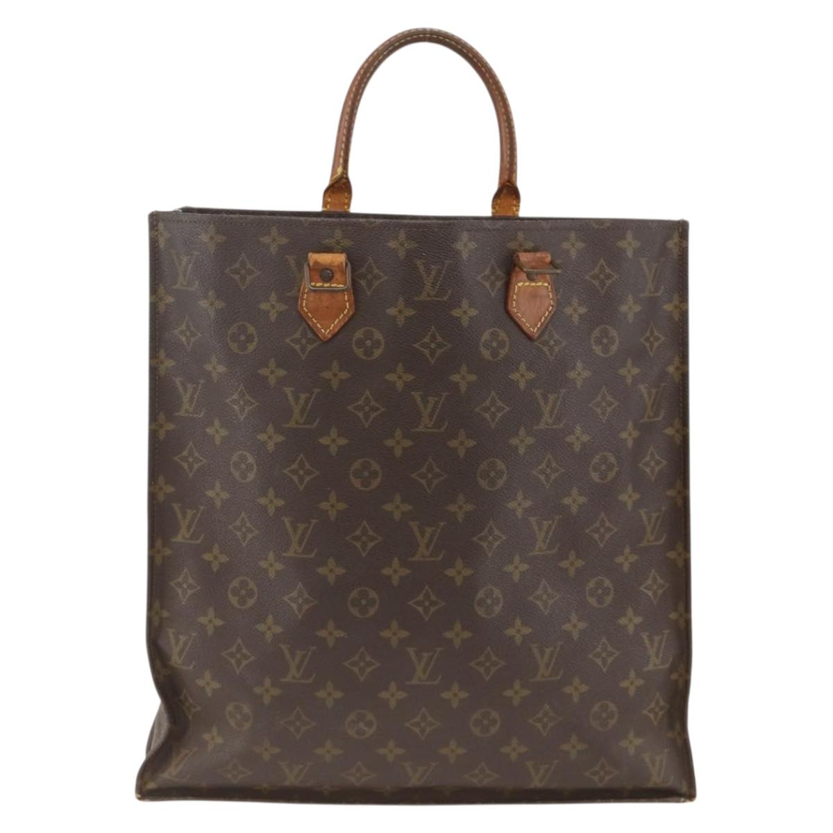 LOUIS VUITTON Monogram Sac Plat Hand Bag M51140 LV Auth ka3078