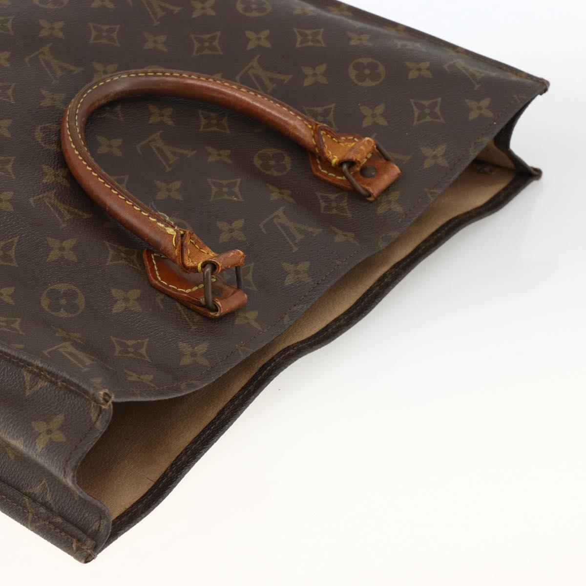 LOUIS VUITTON Monogram Sac Plat Hand Bag M51140 LV Auth ka3078