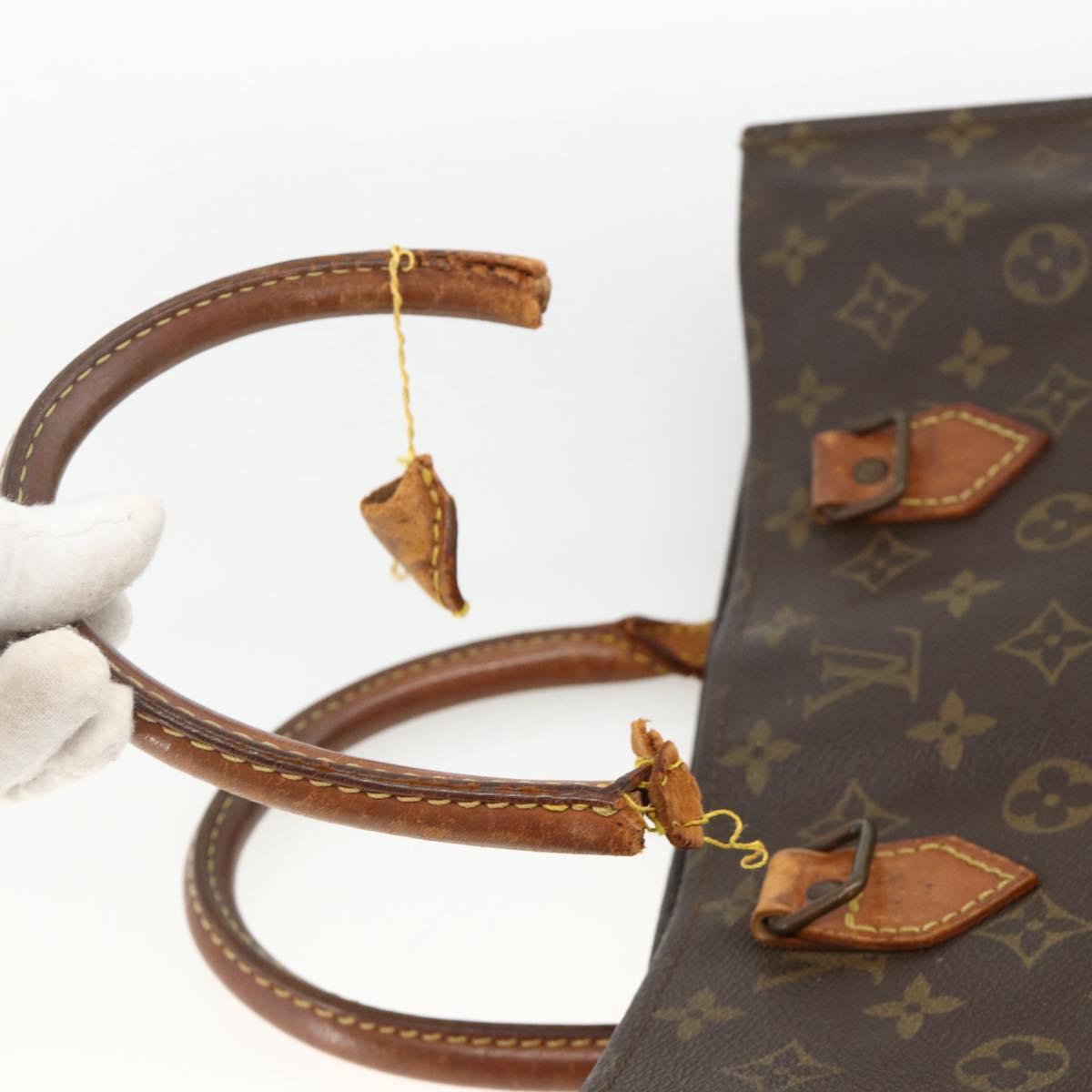 LOUIS VUITTON Monogram Sac Plat Hand Bag M51140 LV Auth ka3078
