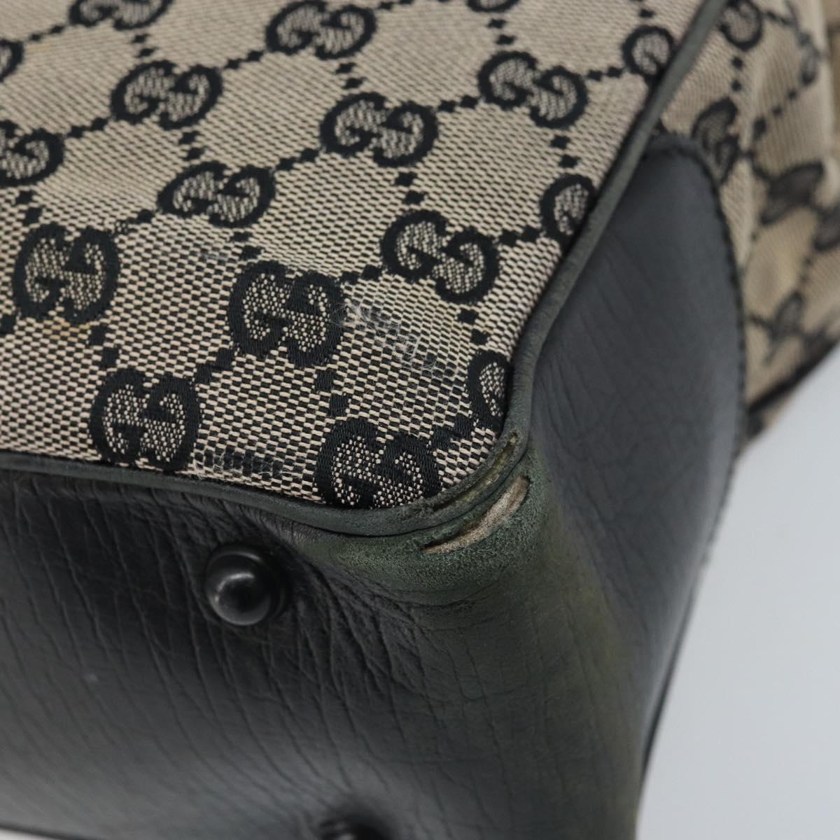 GUCCI GG Canvas Bamboo Hand Bag Beige 112530 Auth ka3079